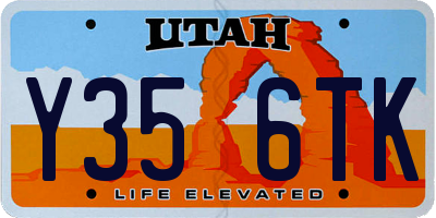 UT license plate Y356TK