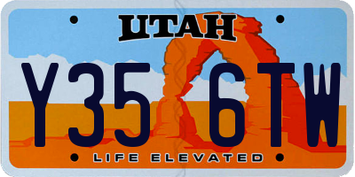 UT license plate Y356TW