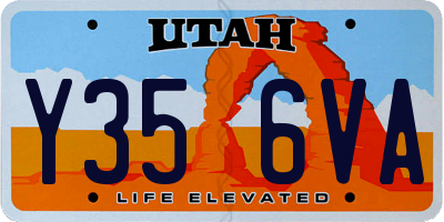 UT license plate Y356VA