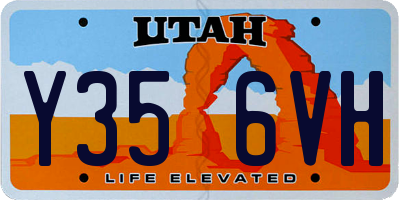 UT license plate Y356VH