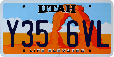 UT license plate Y356VL