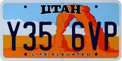 UT license plate Y356VP