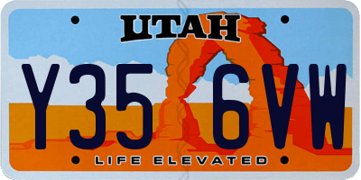 UT license plate Y356VW