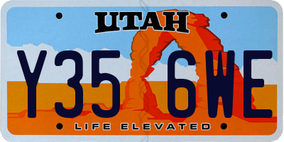 UT license plate Y356WE