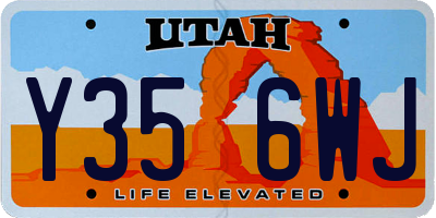 UT license plate Y356WJ