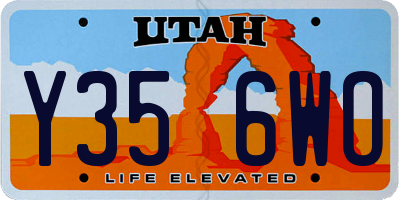 UT license plate Y356WO