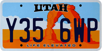 UT license plate Y356WP
