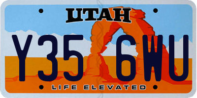 UT license plate Y356WU