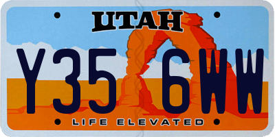 UT license plate Y356WW