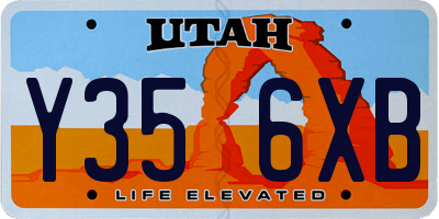 UT license plate Y356XB