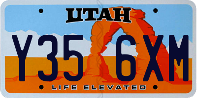 UT license plate Y356XM