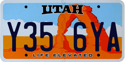 UT license plate Y356YA
