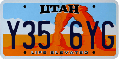 UT license plate Y356YG