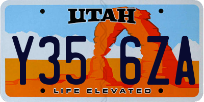 UT license plate Y356ZA
