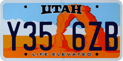 UT license plate Y356ZB