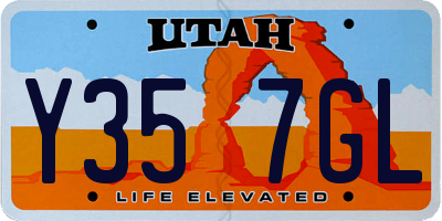UT license plate Y357GL