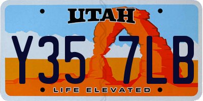 UT license plate Y357LB