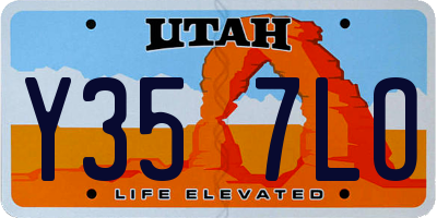 UT license plate Y357LO