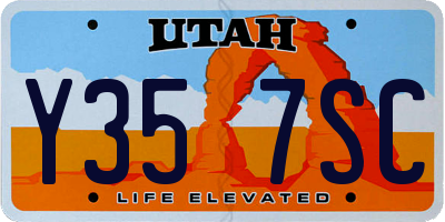 UT license plate Y357SC