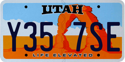 UT license plate Y357SE