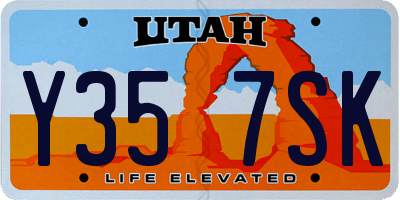 UT license plate Y357SK