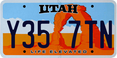 UT license plate Y357TN