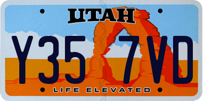 UT license plate Y357VD