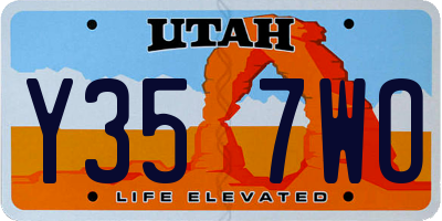 UT license plate Y357WO