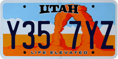 UT license plate Y357YZ