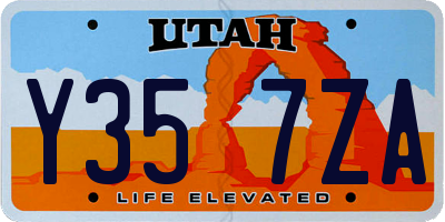 UT license plate Y357ZA