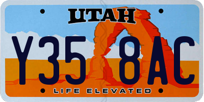 UT license plate Y358AC