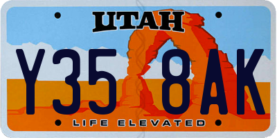 UT license plate Y358AK