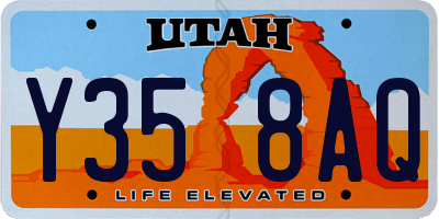 UT license plate Y358AQ