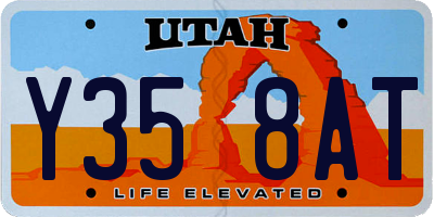 UT license plate Y358AT