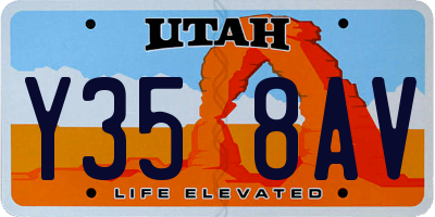 UT license plate Y358AV