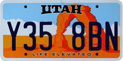 UT license plate Y358BN