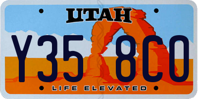 UT license plate Y358CO