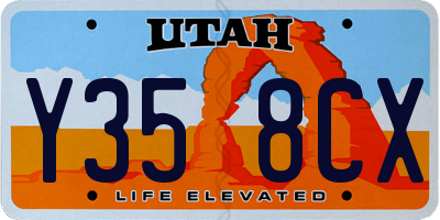 UT license plate Y358CX