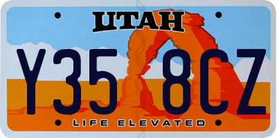 UT license plate Y358CZ