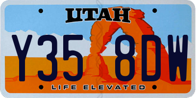UT license plate Y358DW