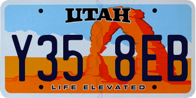 UT license plate Y358EB