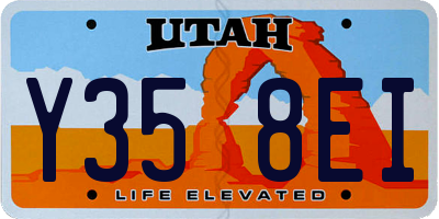 UT license plate Y358EI