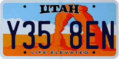 UT license plate Y358EN