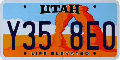 UT license plate Y358EO