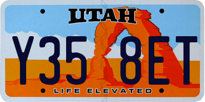 UT license plate Y358ET