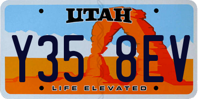 UT license plate Y358EV