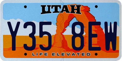 UT license plate Y358EW