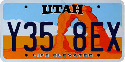 UT license plate Y358EX