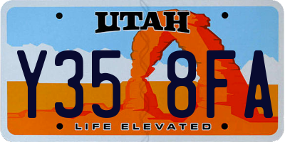 UT license plate Y358FA