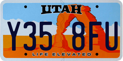 UT license plate Y358FU